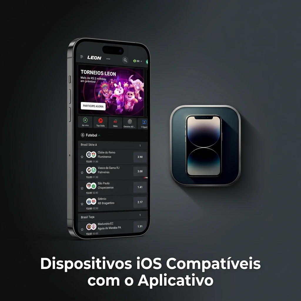 Tabela de dispositivos iOS compatíveis com o aplicativo, listando modelos do iPhone 8 ao 16 (Pro, Max, Plus).