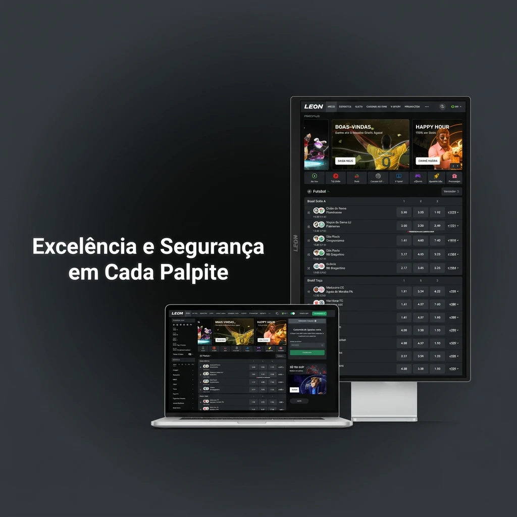 Interface segura do aplicativo de apostas e jogos da LeonBet em um celular.
