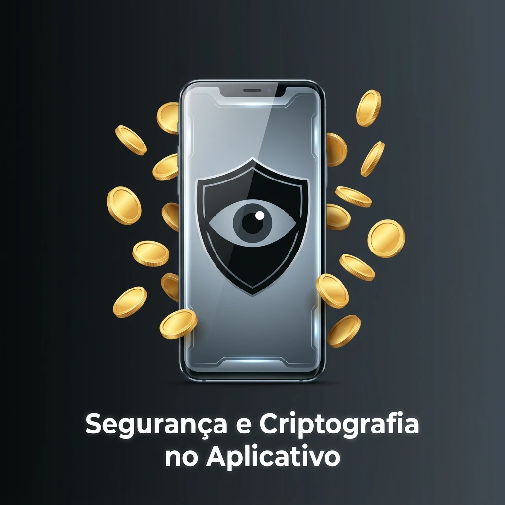 Imagem representando segurança no aplicativo com recursos de criptografia, biometria e autenticação em duas etapas.