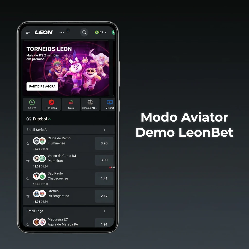 Tela do Modo Aviator Demo na LeonBet, simulador gratuito com dinheiro virtual ideal para iniciantes treinarem.