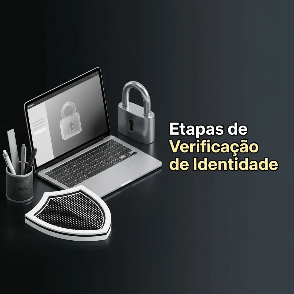 5 etapas de verificação de identidade: envio de documentos, validação de contato, análise e liberação de saques.