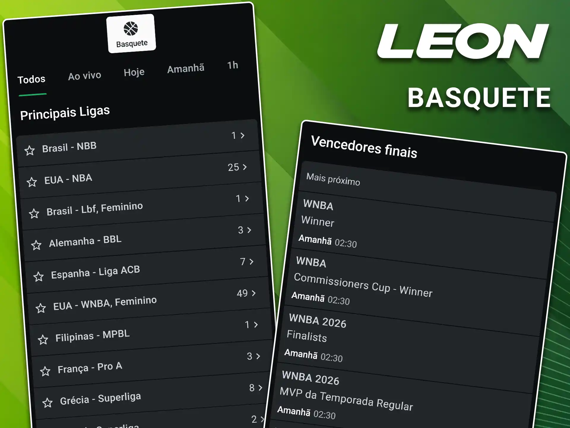 Faça os seus prognósticos na NBA e em outras ligas de basquete na LeonBet.