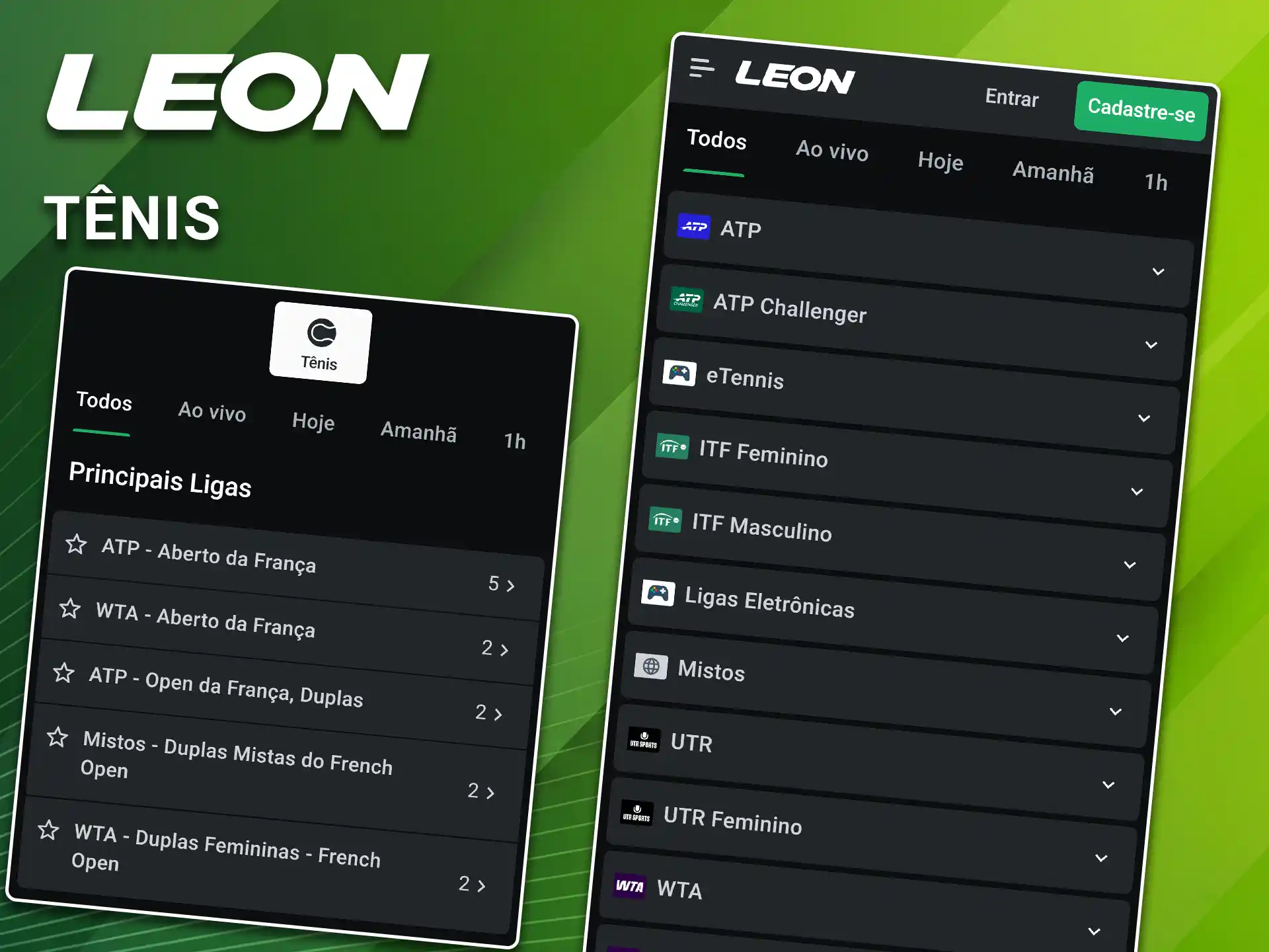 Aposte nos torneios de tênis na LeonBet.